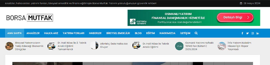 Borsa Mutfak Özel Wordpress Teması