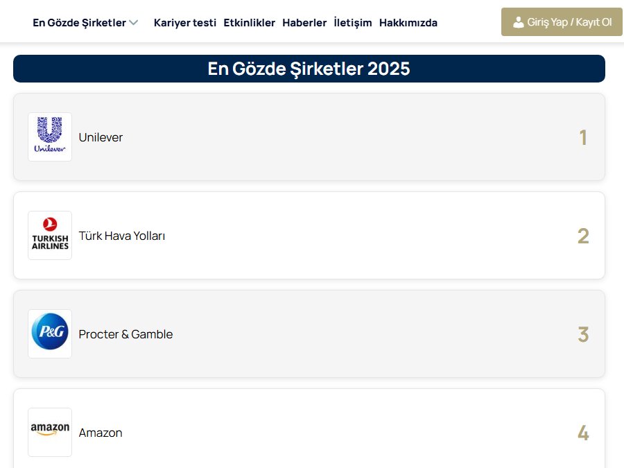 En Gözde Şirketler ekran görüntüsü 5