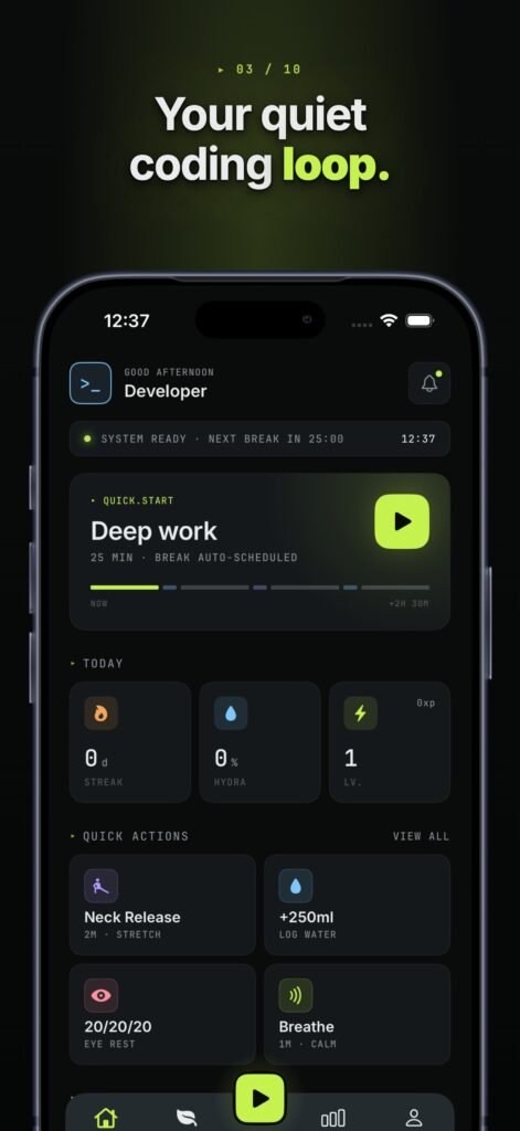 ByteBreak – Geliştirici Sağlık ekran görüntüsü 3