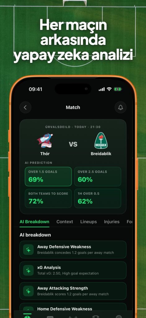 Goalii – Futbol Tahmin – YZ ekran görüntüsü 3