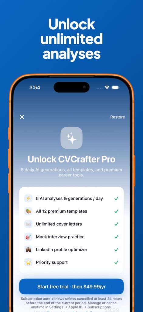 CVCrafter – YZ CV Oluşturucu ekran görüntüsü 10