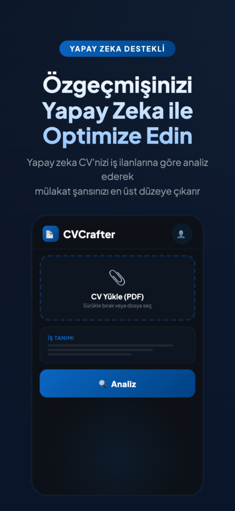 CVCrafter – YZ CV Oluşturucu ekran görüntüsü 1